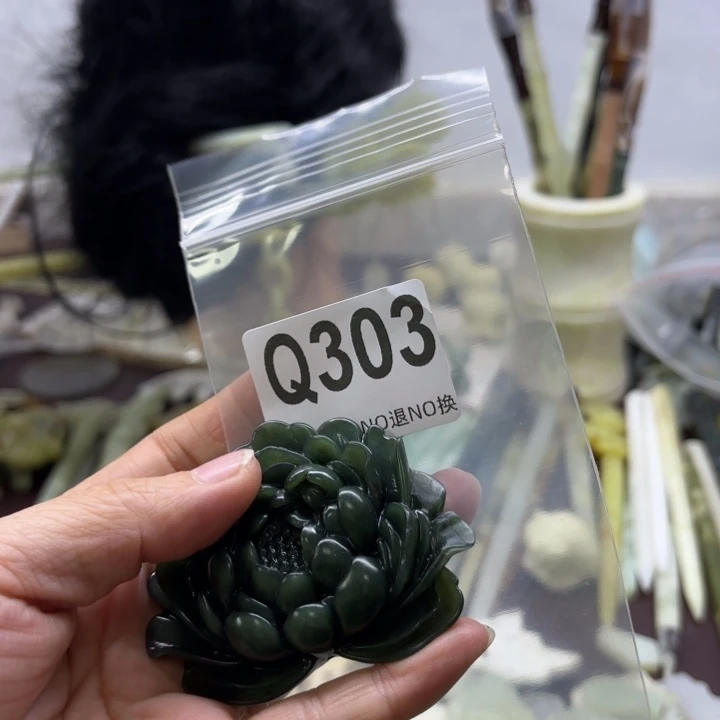 蛇纹石玉发饰合金我**木