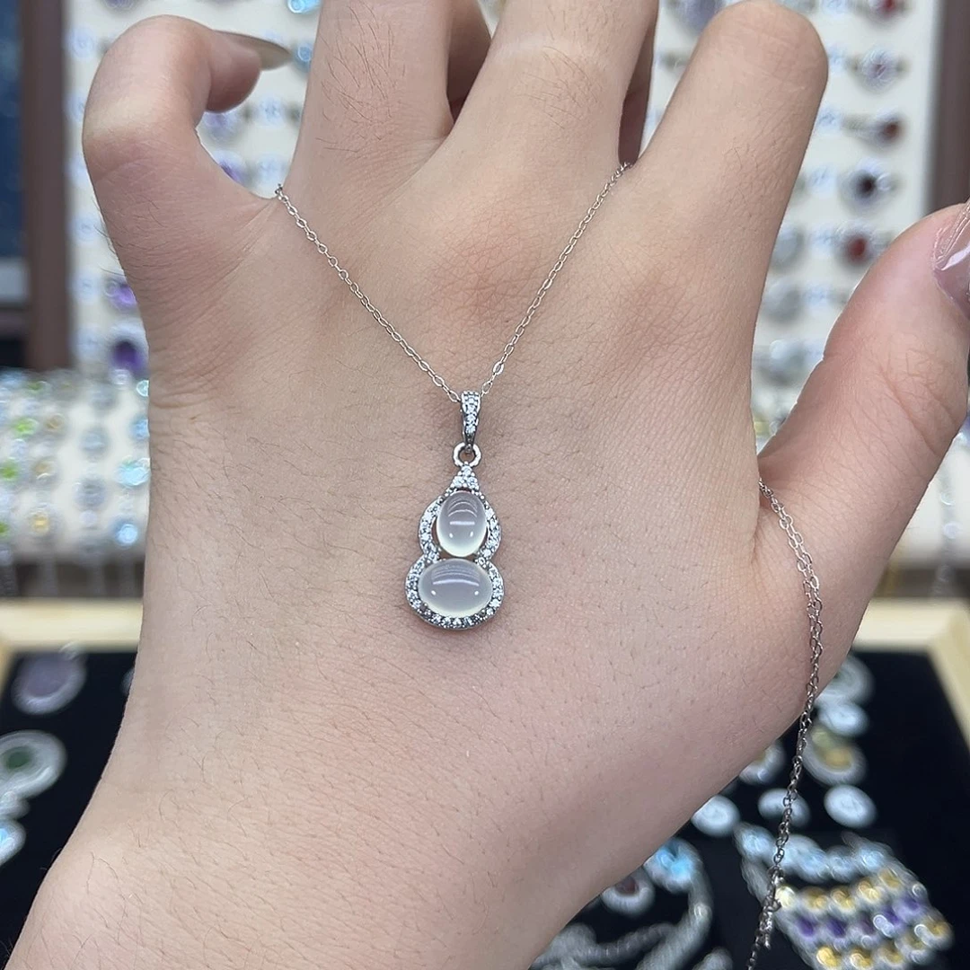 岫玉银S925镶嵌颈饰