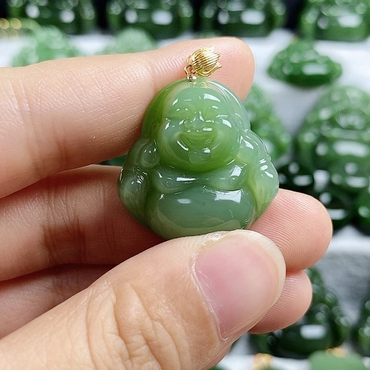 和田玉（碧玉）未镶嵌吊坠(不含链)27mm