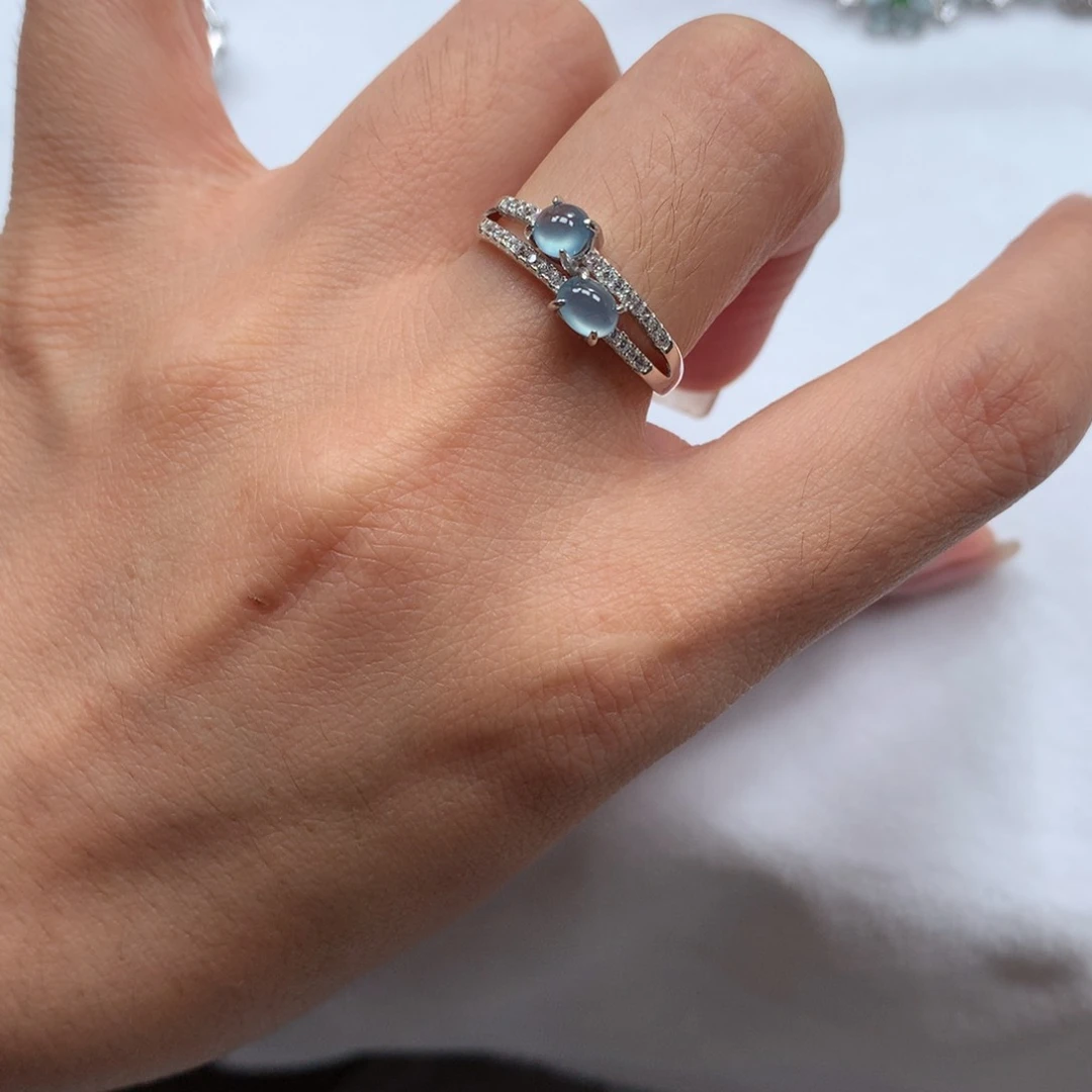 翡翠戒指银S925镶嵌戒指22