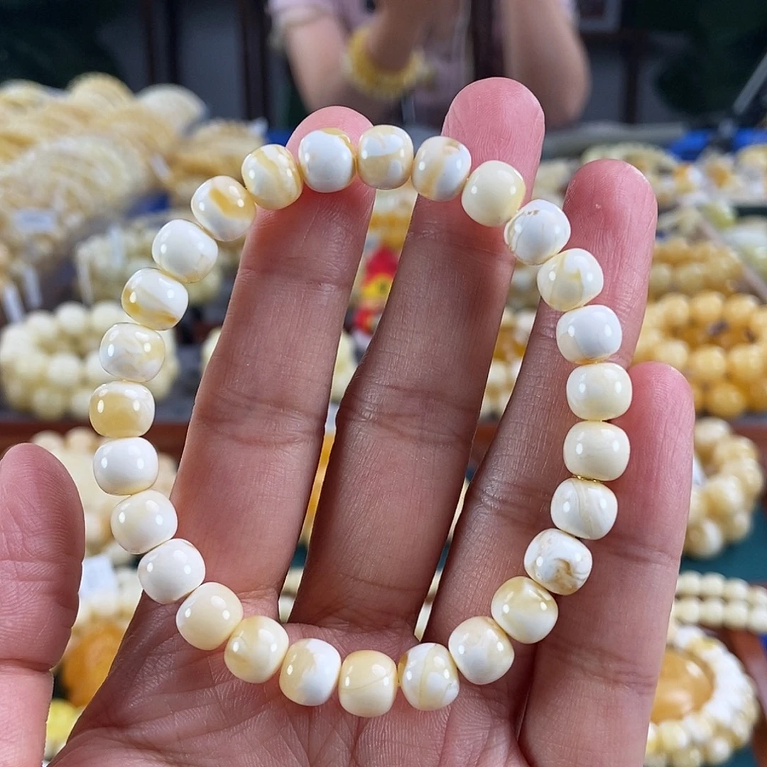 未镶嵌琥珀珠宝奇石8瓷白花蜡老型8.27