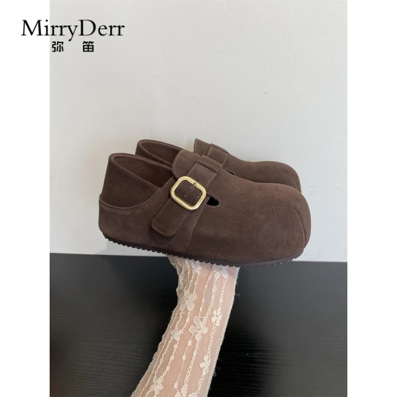 内增高高端勃肯鞋女全包2025秋新款丑萌大头魔术贴一脚蹬懒人单鞋