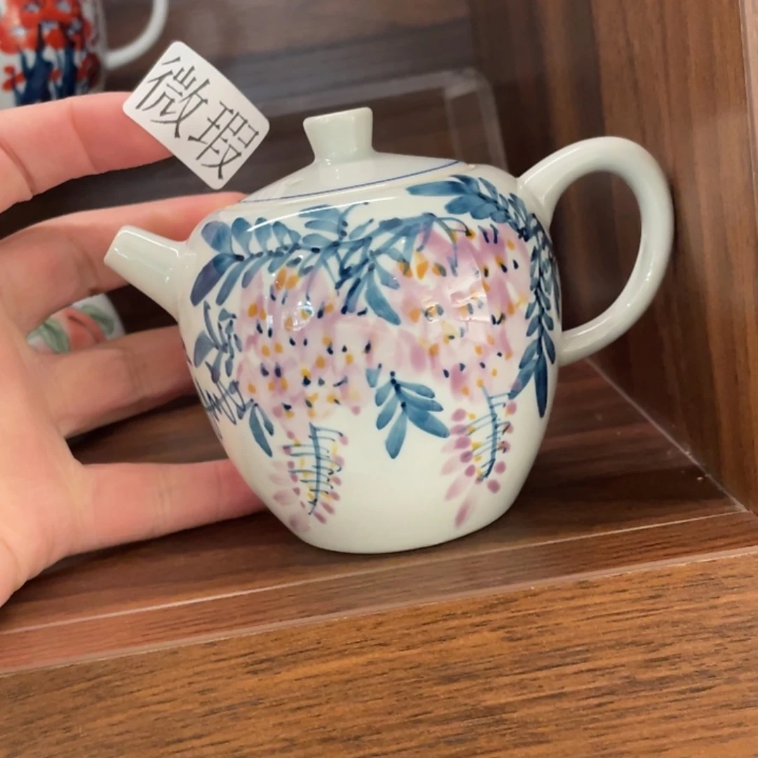 釉下手绘茶具微瑕