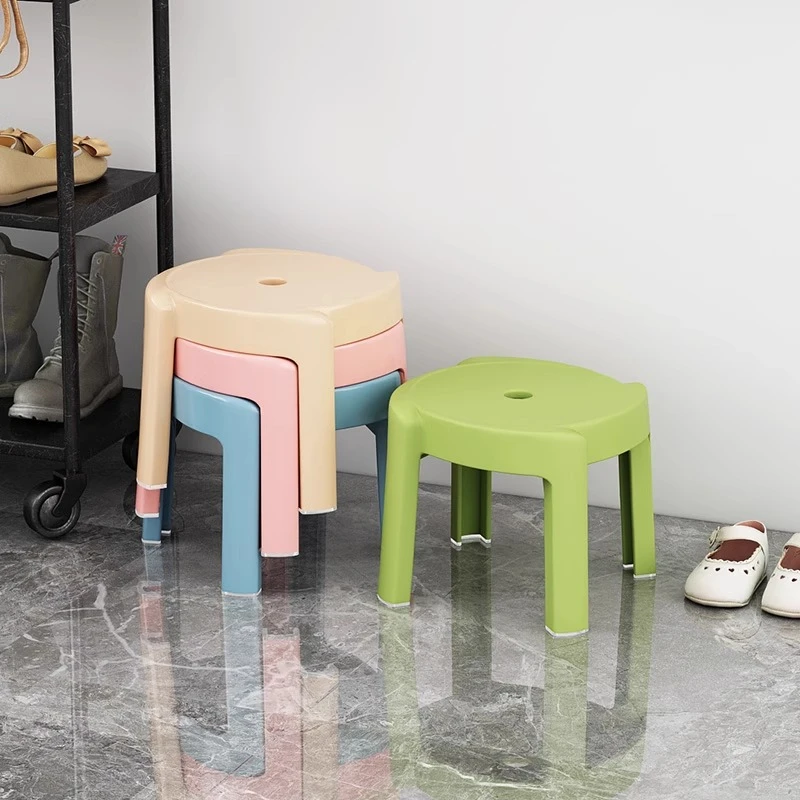 家用小凳塑料小凳子家用加厚叠放儿童凳现代简约风车凳浴室出租房