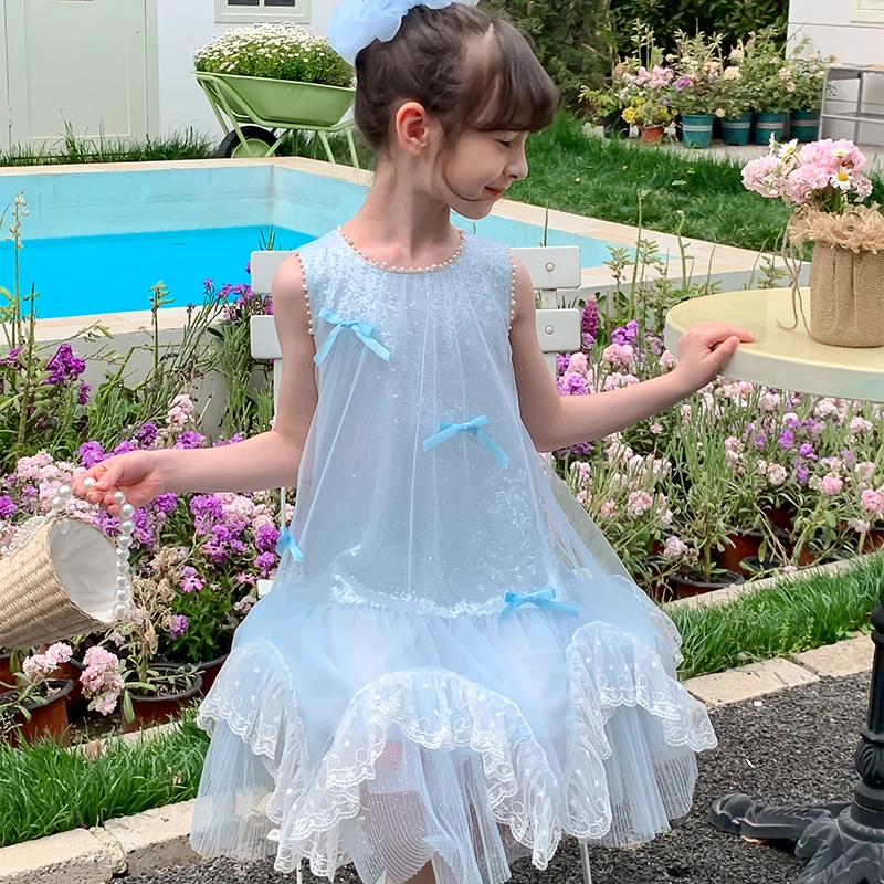 尤画2025夏季新款女童独特洋气时髦网纱气质女孩品质连衣裙68230