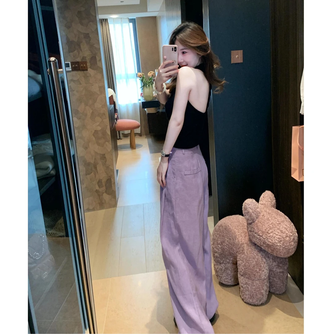 夏季2025慵懒风洋气炸街女韩版上衣设计感气质阔腿裤休闲两件套装