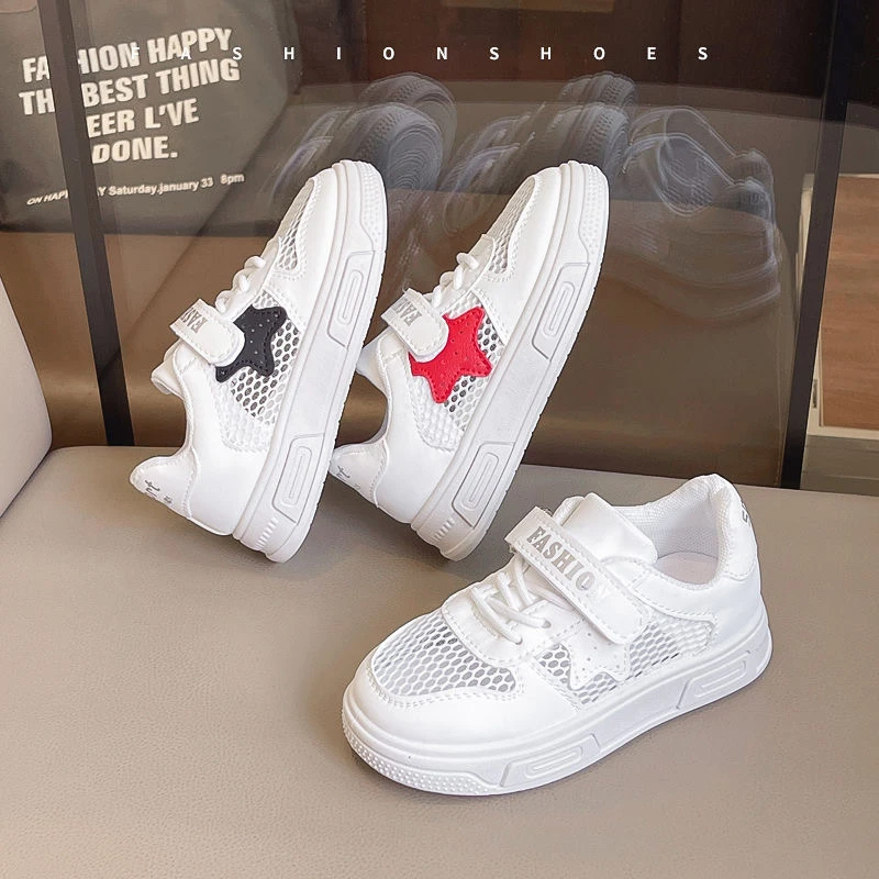 儿童夏季单网小白鞋透气板鞋中大童软底百搭软底女童休闲板鞋