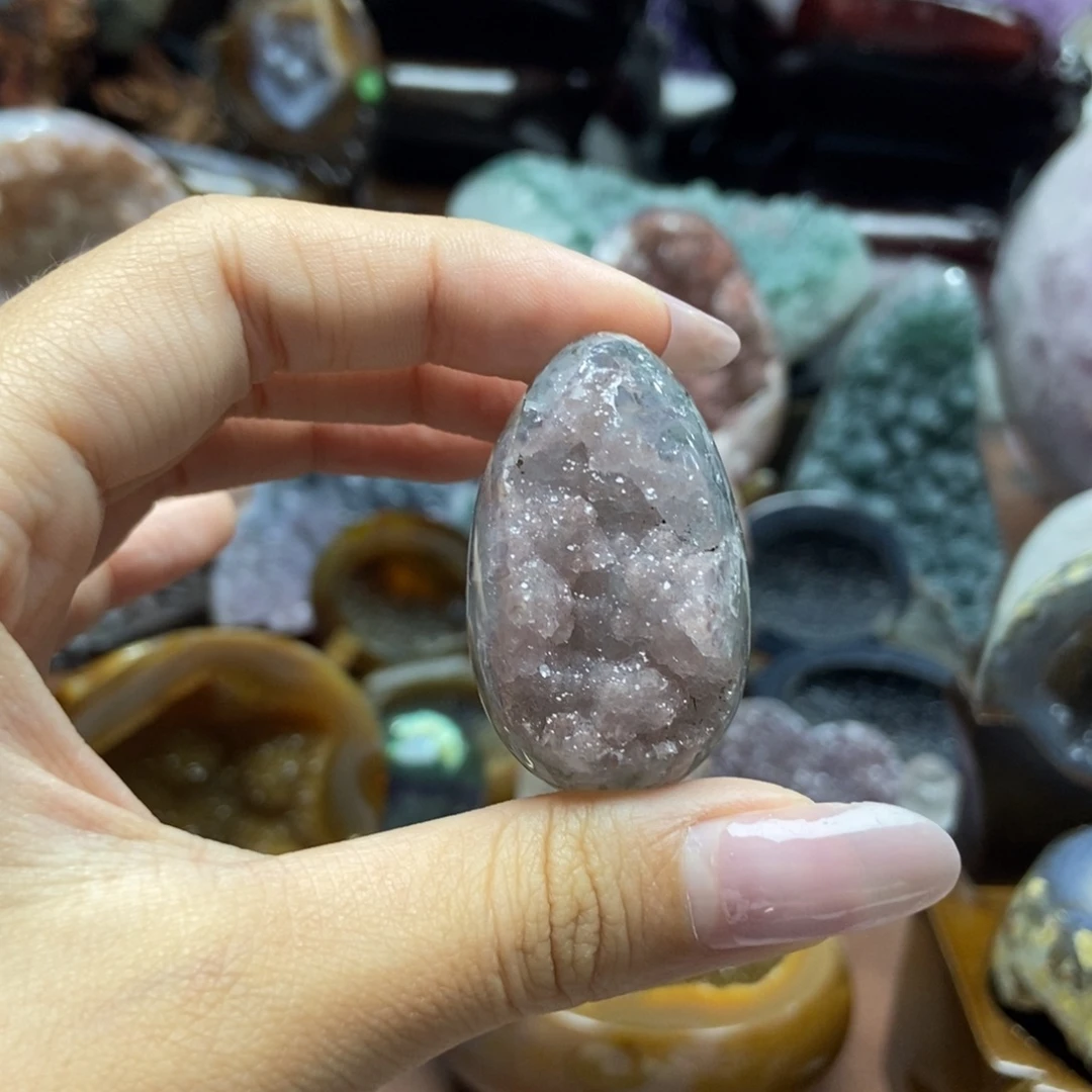 乖***毛紫晶摆件未镶嵌水晶