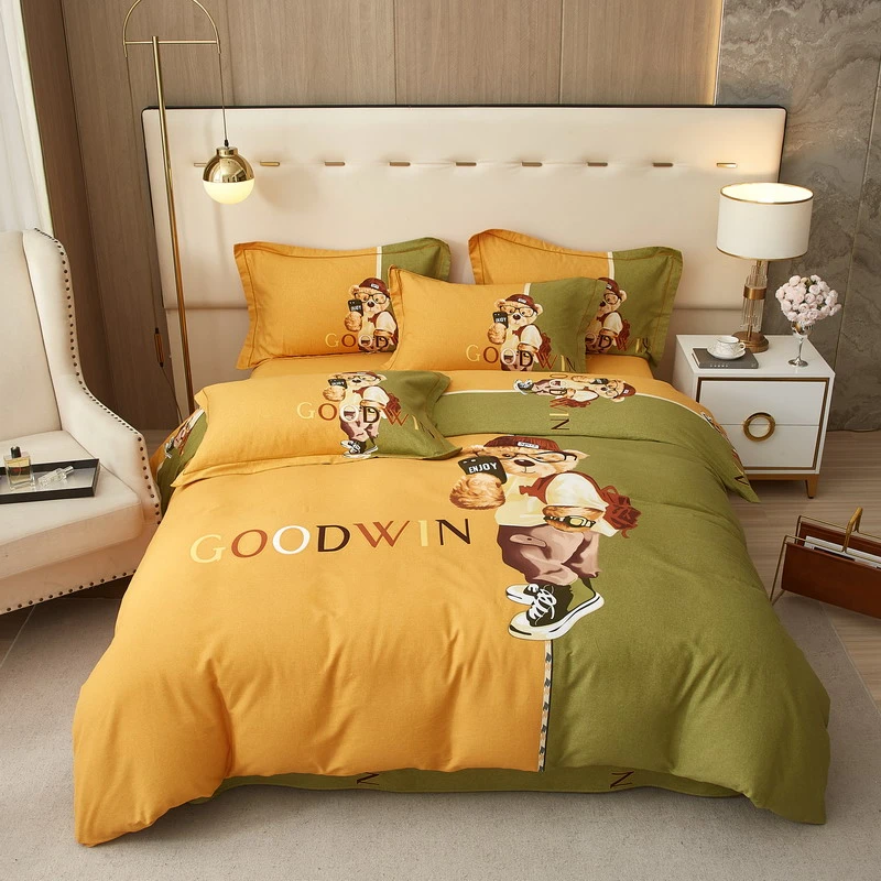 丽人凯全棉大版印花高支高密纯棉四件套潮流风尚（启）被套床上用品