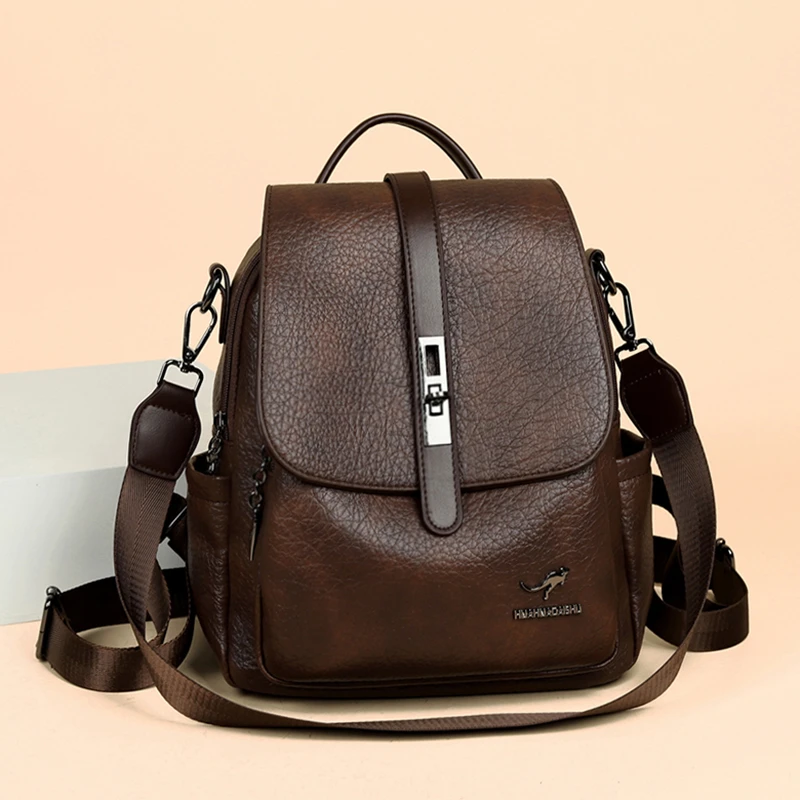 正品玫瑰袋鼠女士复古双肩包2025新款妈妈逛街旅游旅行大容量背包