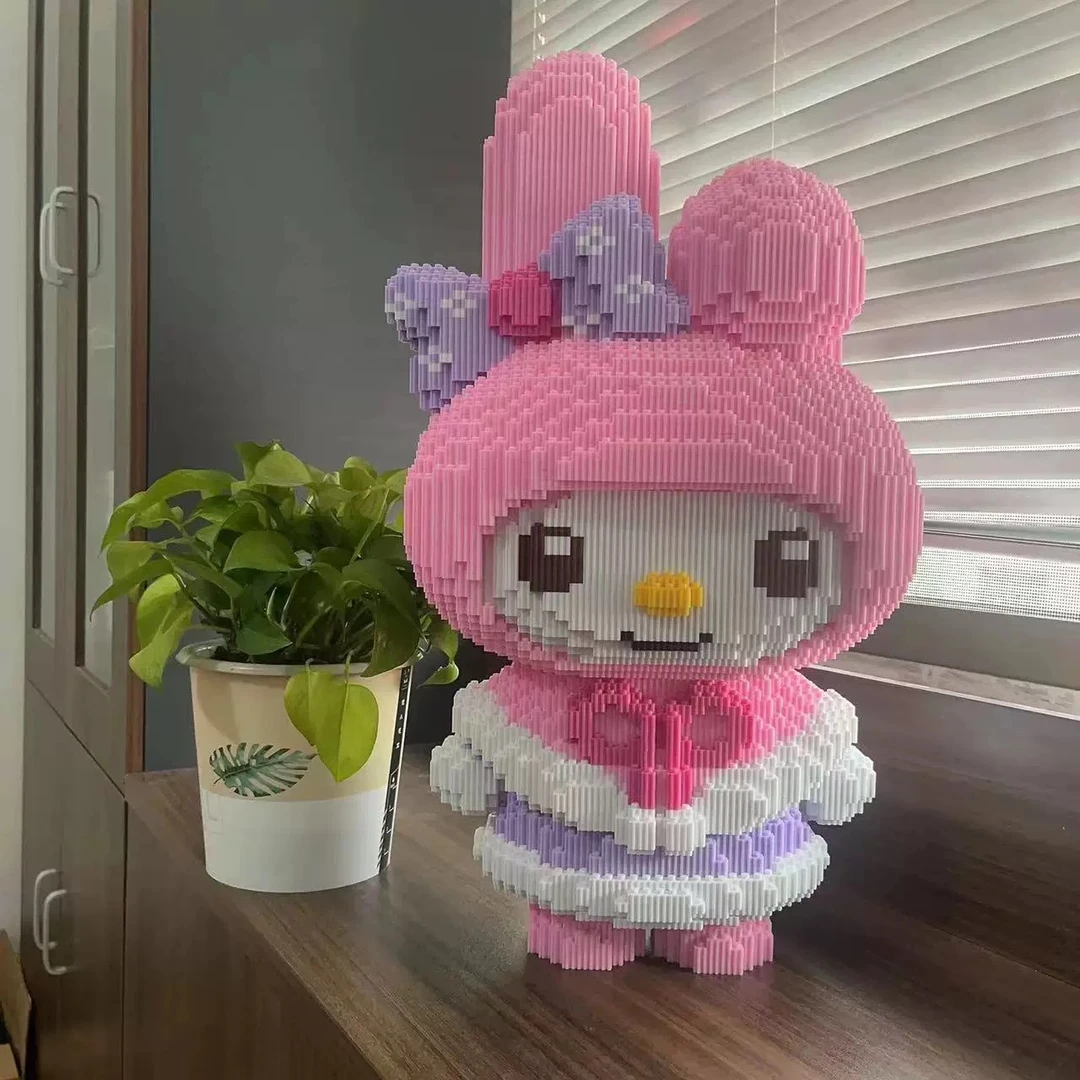 55CM大号美乐蒂动漫卡通高难度拼装积木落地立体拼插摆件儿童玩具