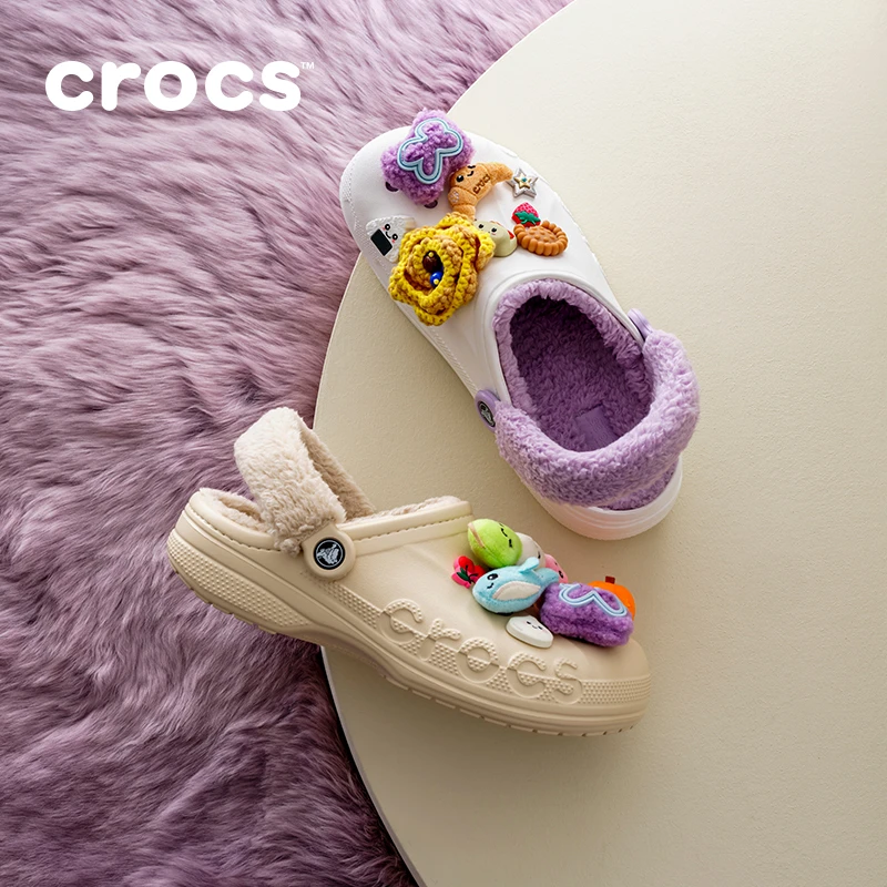 CROCS/卡骆驰【贝雅暖绒】秋冬百搭休闲毛毛鞋女鞋洞洞鞋|206633