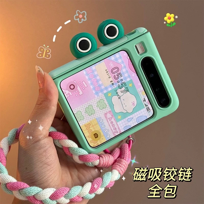 适用华为Pura X典藏版情侣款折叠屏手机壳Pura X青蛙手提保护壳