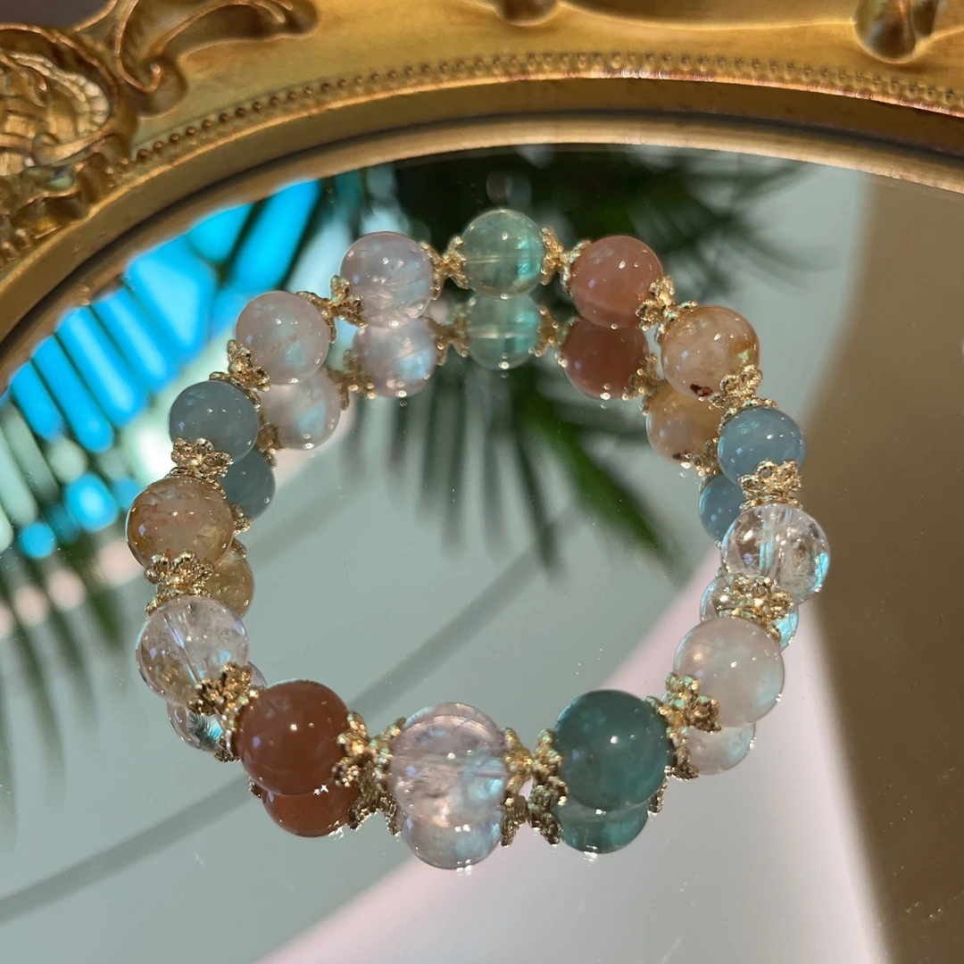 【事事如意】多宝10mm+各种水晶综合原创设计天然水晶手串女款 A079