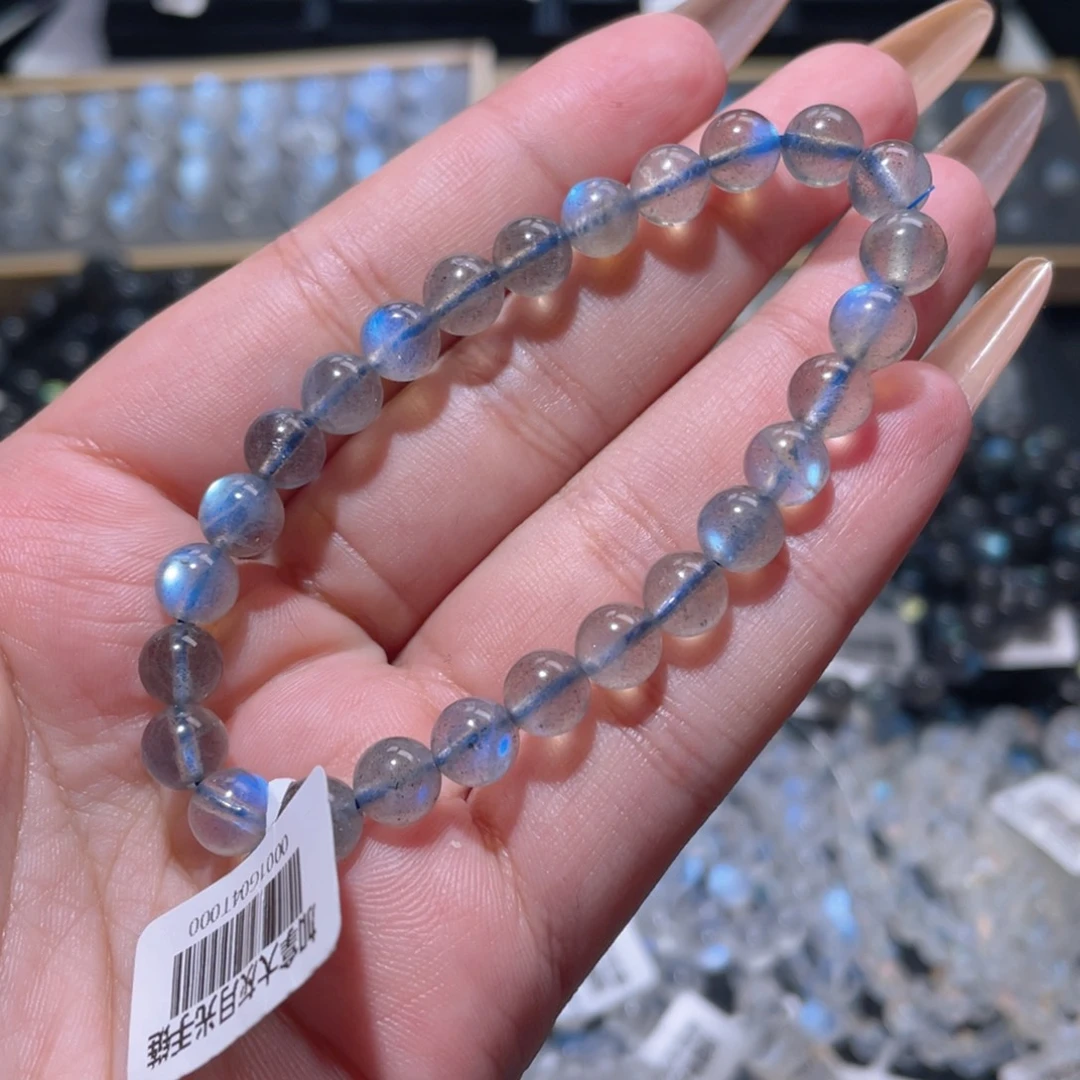 手链未镶嵌长石加拿大蓝光拉长石手链7.3mm