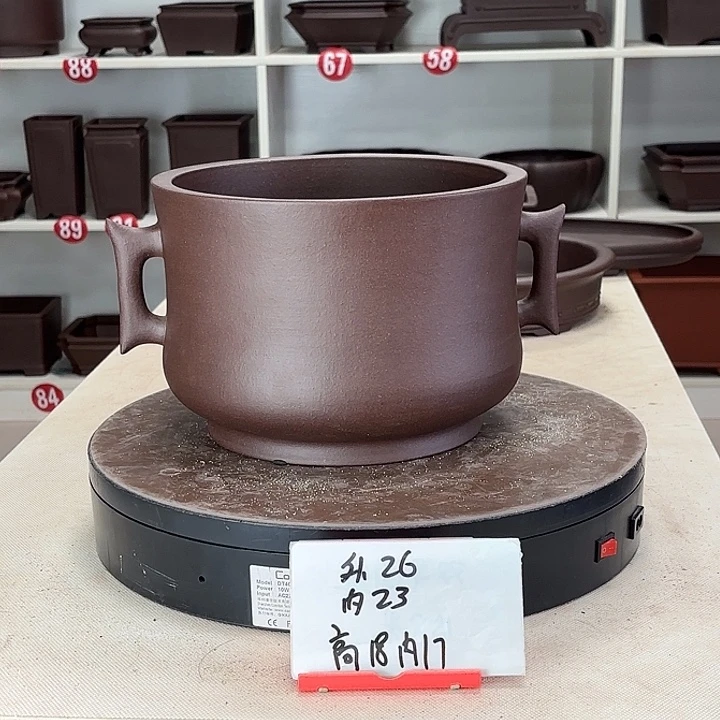 花盆紫砂双耳圆盆