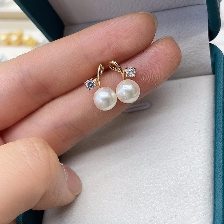 银S925镶嵌海水珍珠耳饰