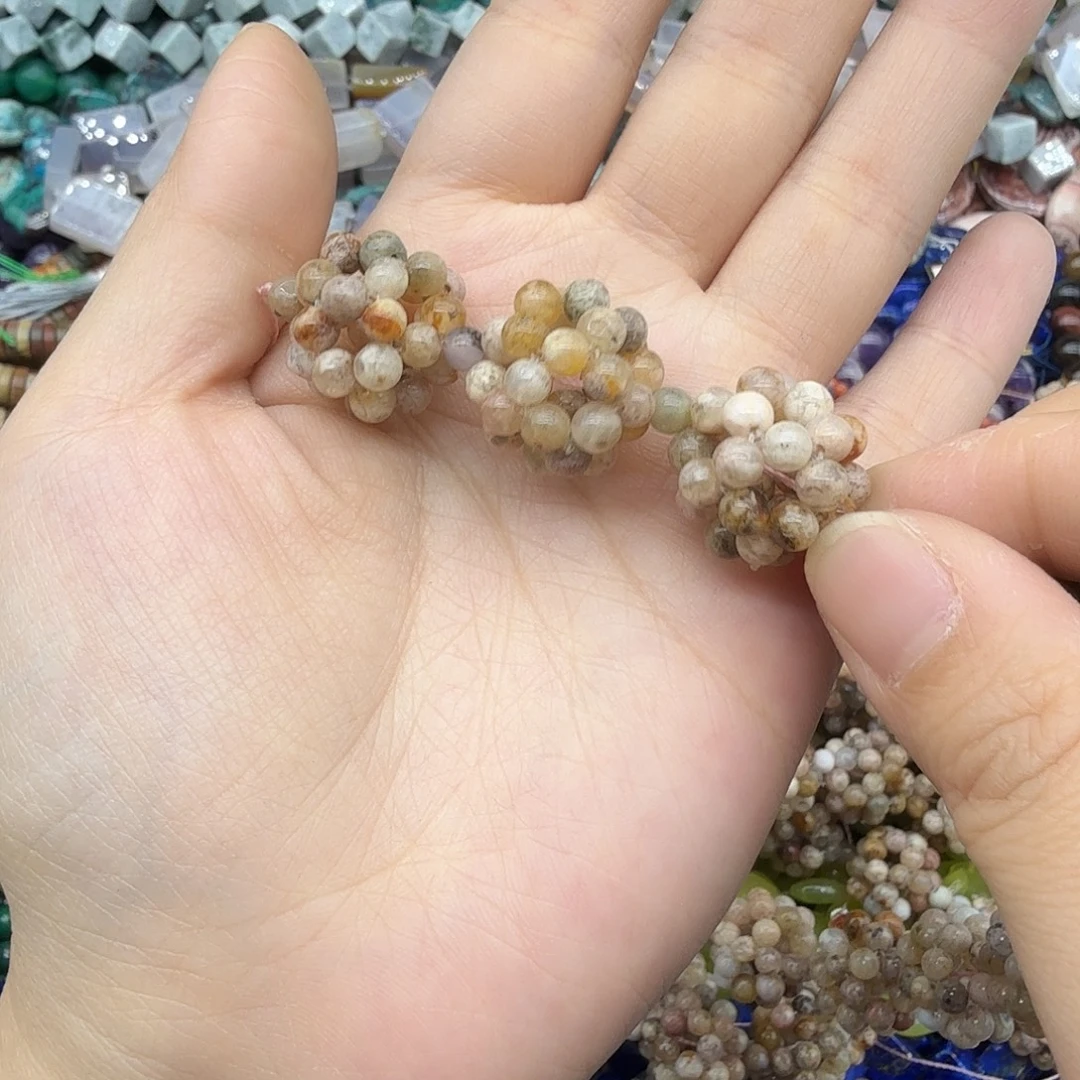 珠宝半成品未镶嵌黄晶14m樱花球球3颗