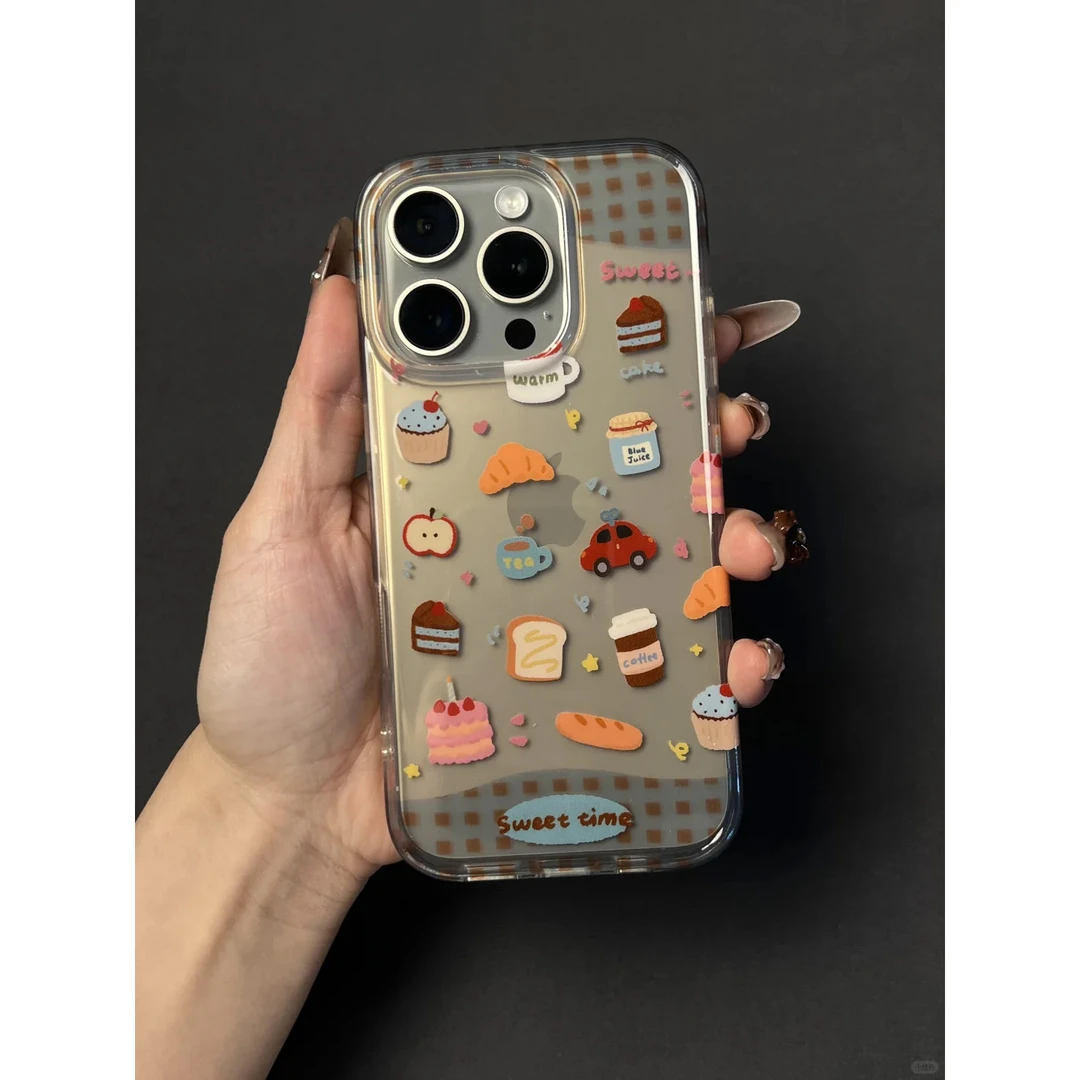 BANCA卡通甜品牛角面包适用苹果16/15/14手机壳华为vivo小米oppo