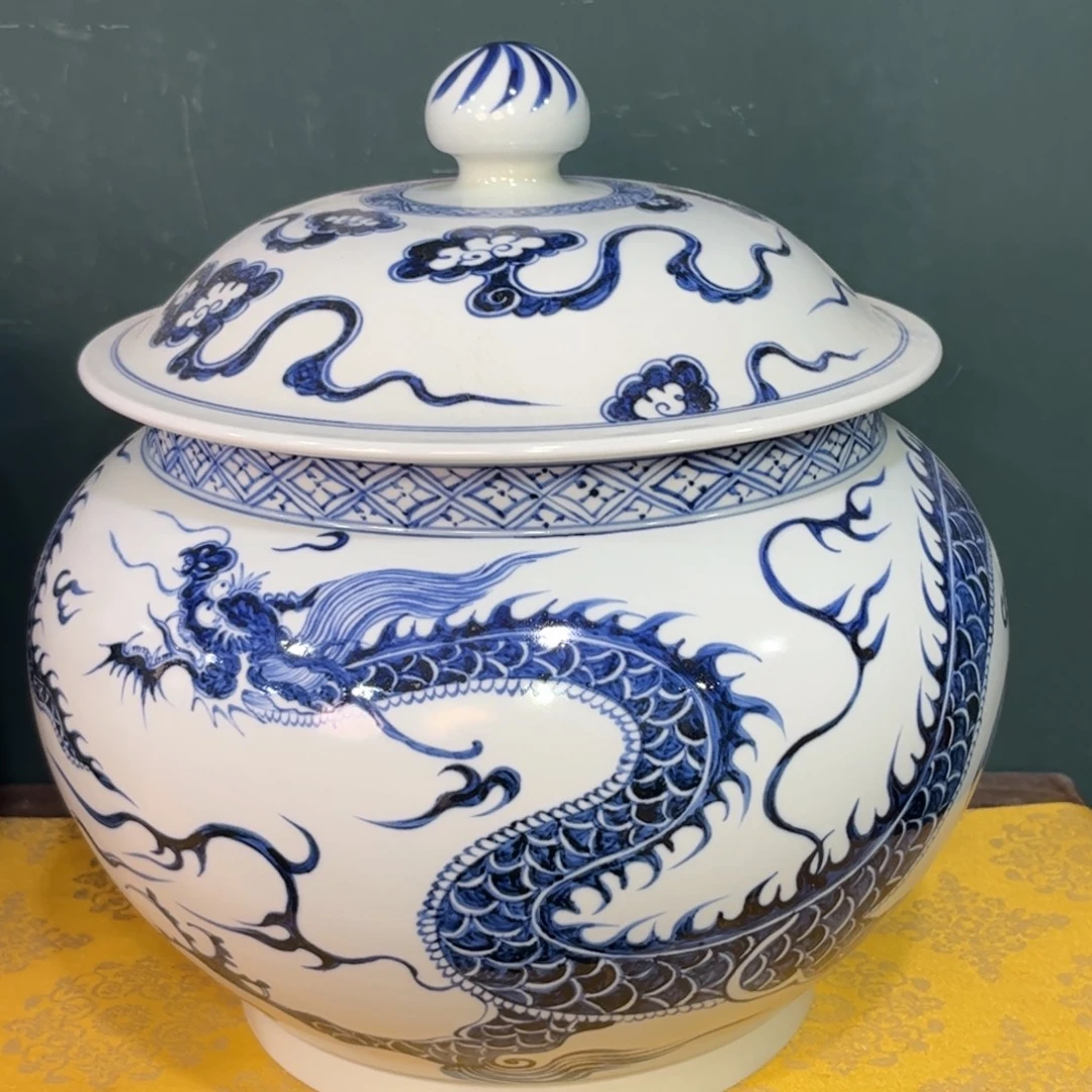 仿元铠甲龙紋将军罐