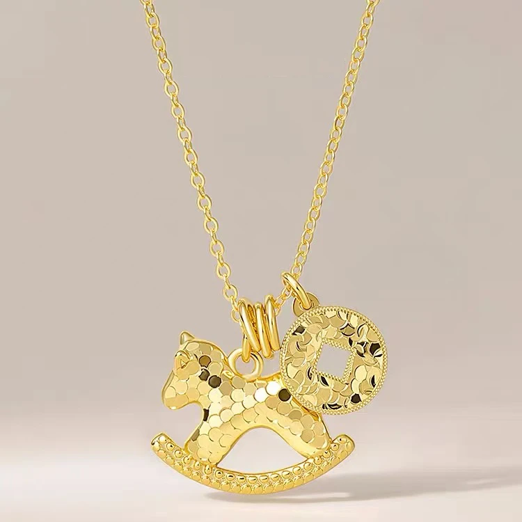 坠链均925银 c848 c849梵邑【马上有米银项链】碎冰冰小马项链s2070