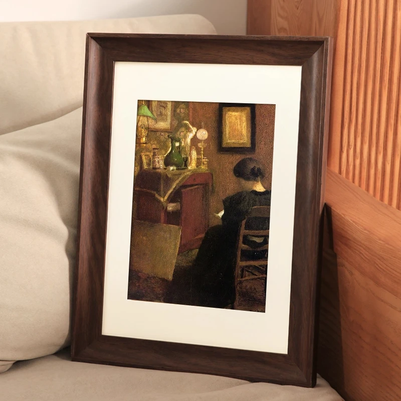 复古画框装裱挂墙大尺寸12寸相框空框A4油画外框4k开8k拼图定制a3