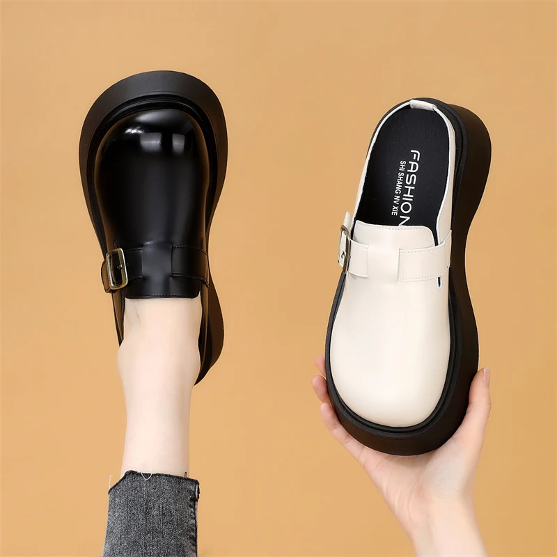 高级感超火勃肯半托鞋女2025春夏新款一脚蹬懒人外穿气质配裙单鞋