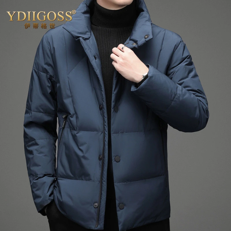 YDIIGOSS羽绒服男冬装男装外套新款中年休闲宽松保暖外套男装