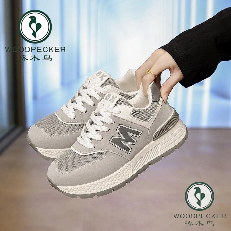 啄木鸟新款运动鞋阿甘鞋女鞋2025夏季老爹运动跑步休闲鞋透气网面