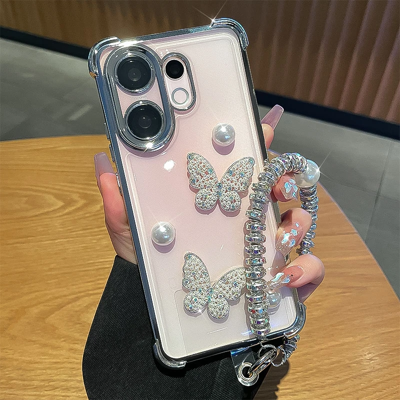 适用vivos30手机壳女s30promini网红透明水钻镜头全包挂绳防摔套