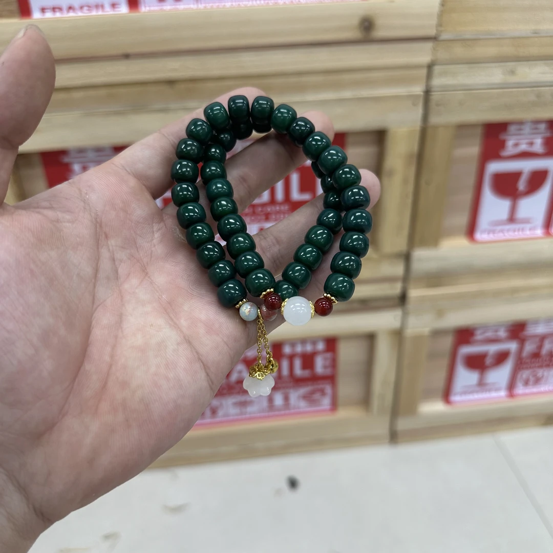 S1020绿菩提双圈手串无礼盒