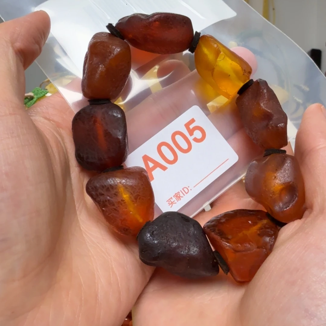 一****琥珀未镶嵌手链琥珀蜜蜡随形手串