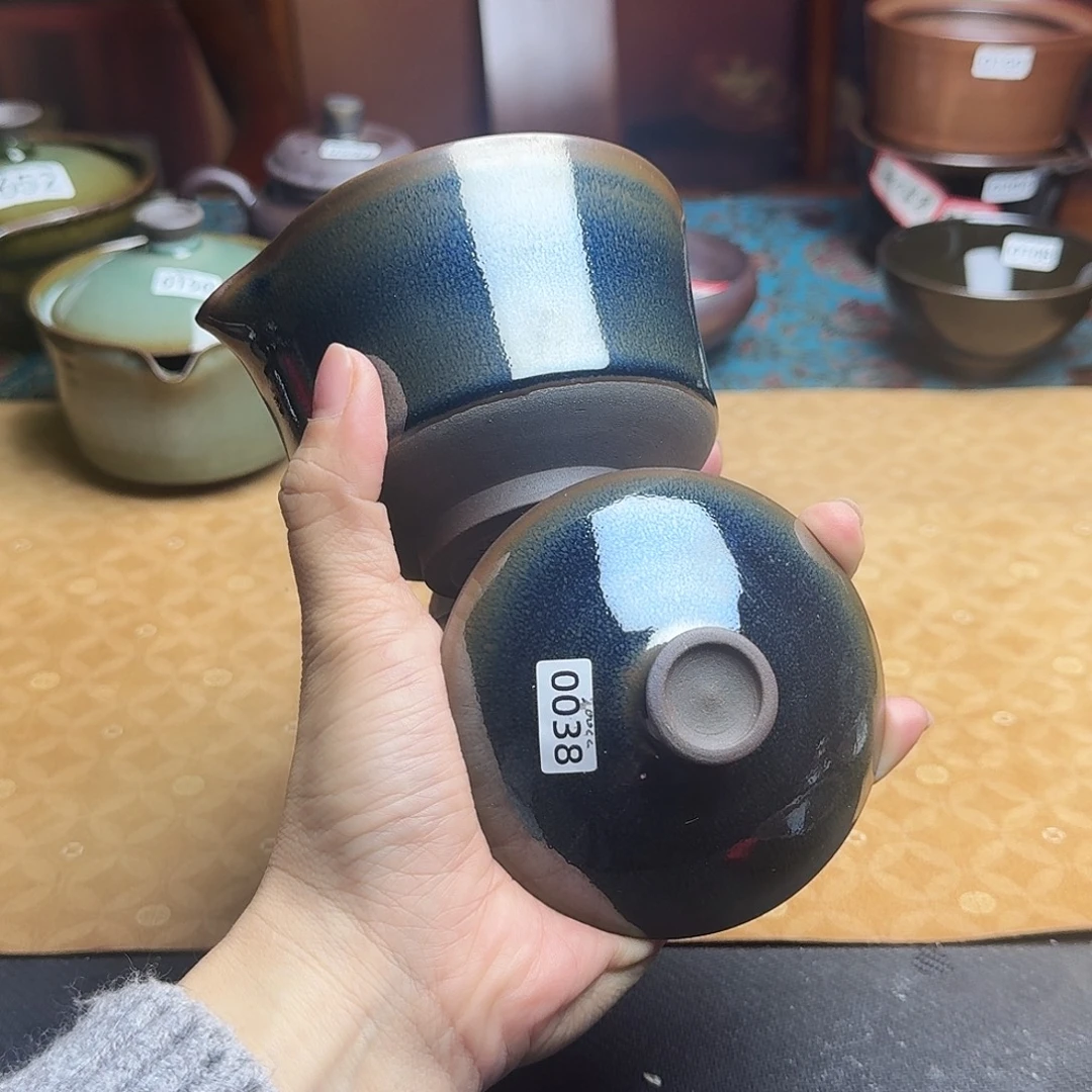 茶盏0038 柴烧盖泡公道二合一