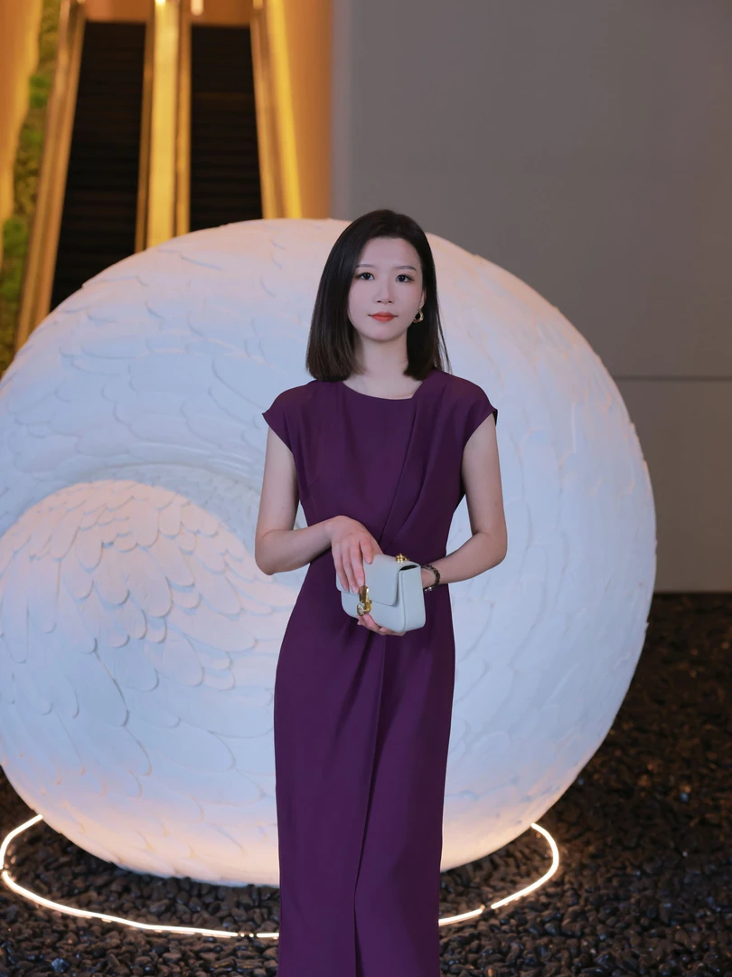 ANGELIAORIGINAL仲夏夜 醋酸打褶显瘦气质夏款收腰开叉连衣裙#543