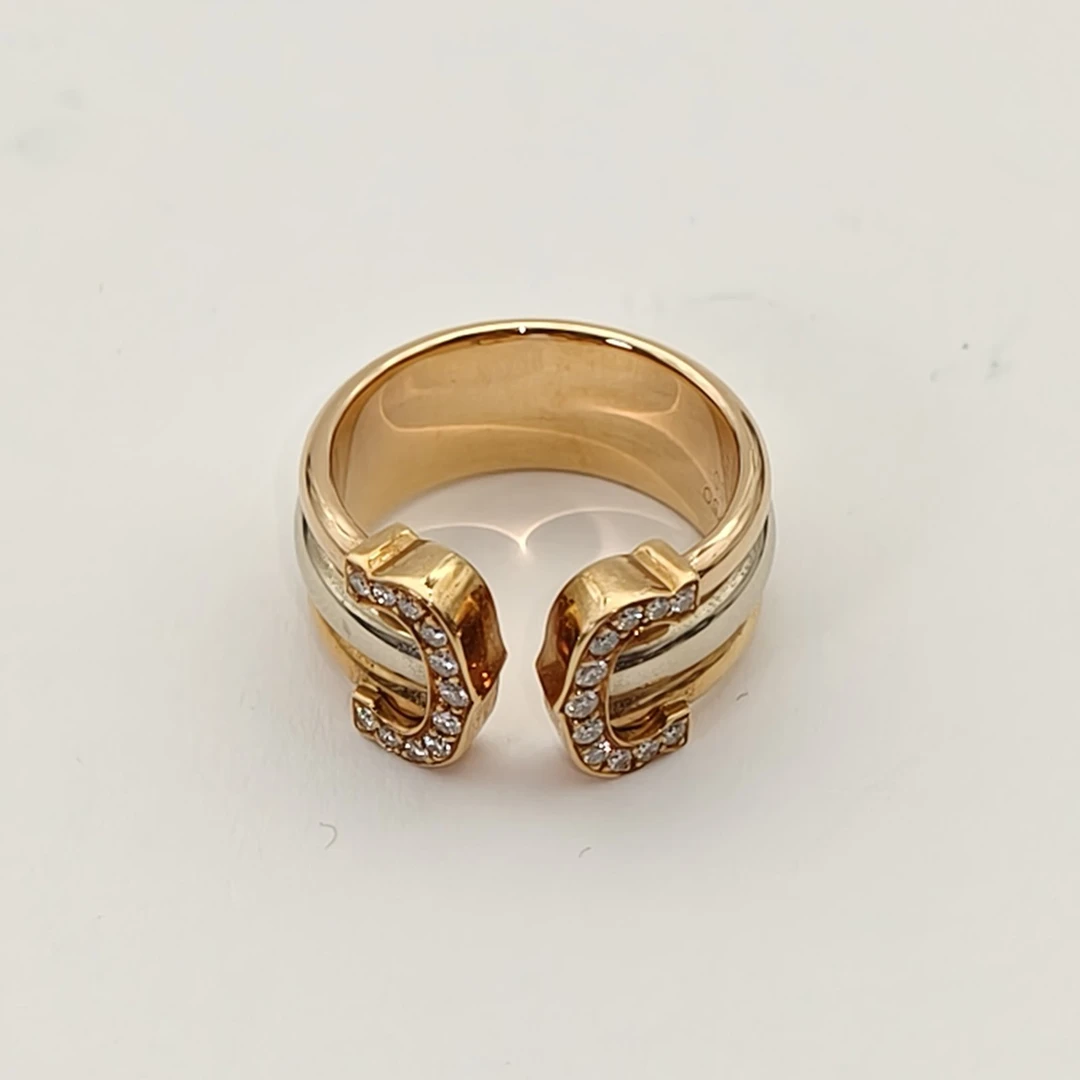 99新 Cartier/卡地亚 【念念】天使之吻 三色金 钻戒 50