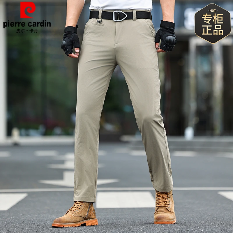 皮尔卡丹2025新款休闲裤男士直筒宽松夏季薄款弹力战术西裤长裤子