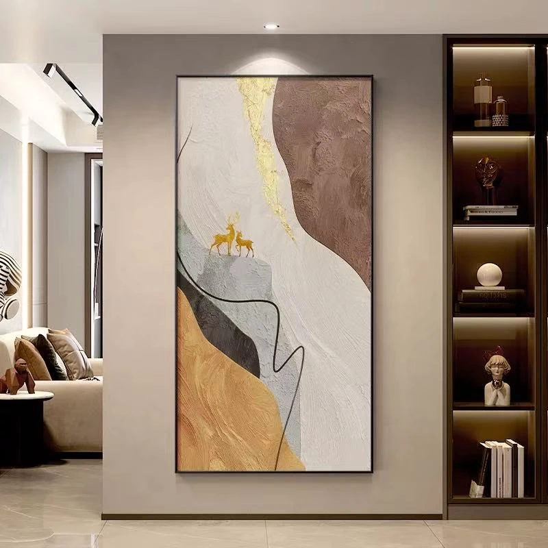 《山间福禄》入户玄关走廊过道现代轻奢高级感抽象挂画客厅新款大气