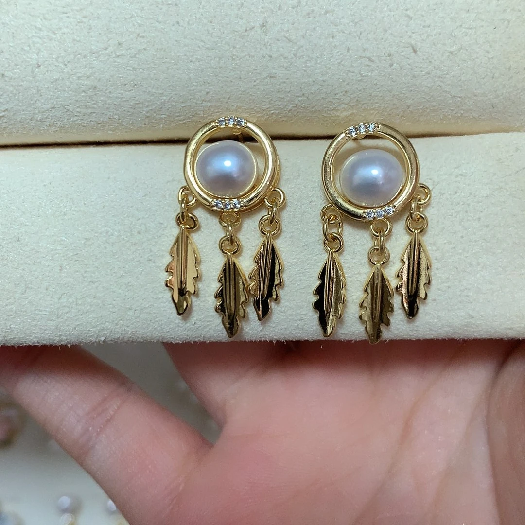 淡水珍珠耳饰合金