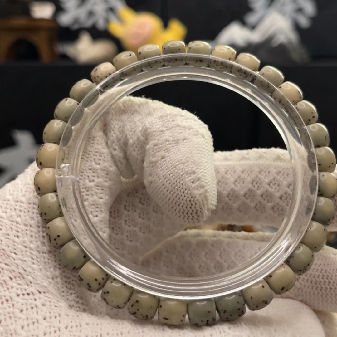 手串星月菩提27号石玉大留白河豚7.5×6.5同枝果