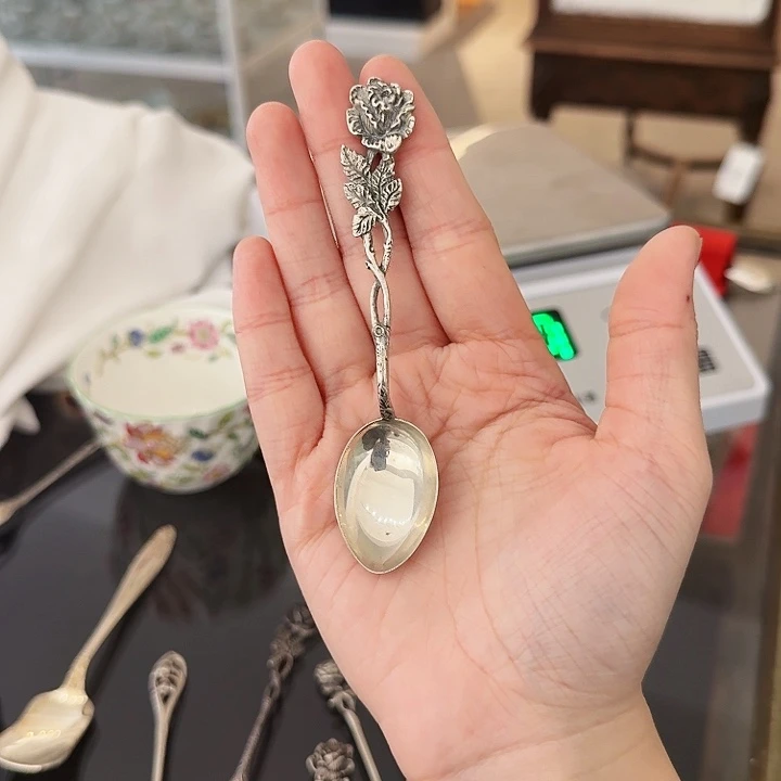 美***好茉莉中古家居银勺1个