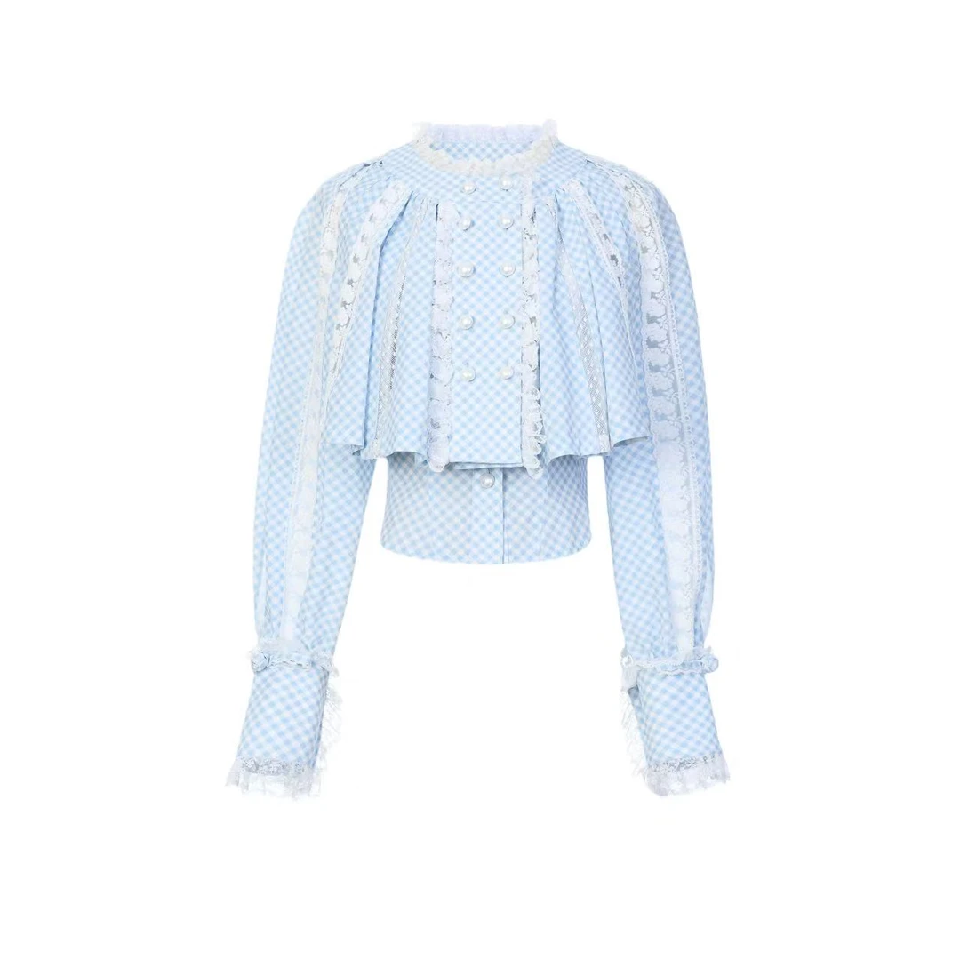 拉飞姆2025春 假两件格纹上衣LF25C61SB186