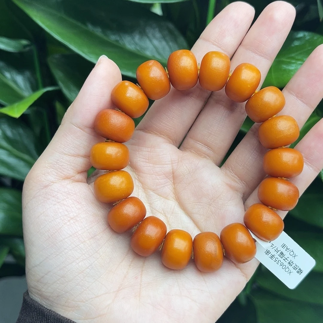 琥珀未镶嵌手链15m橘皮老蜡