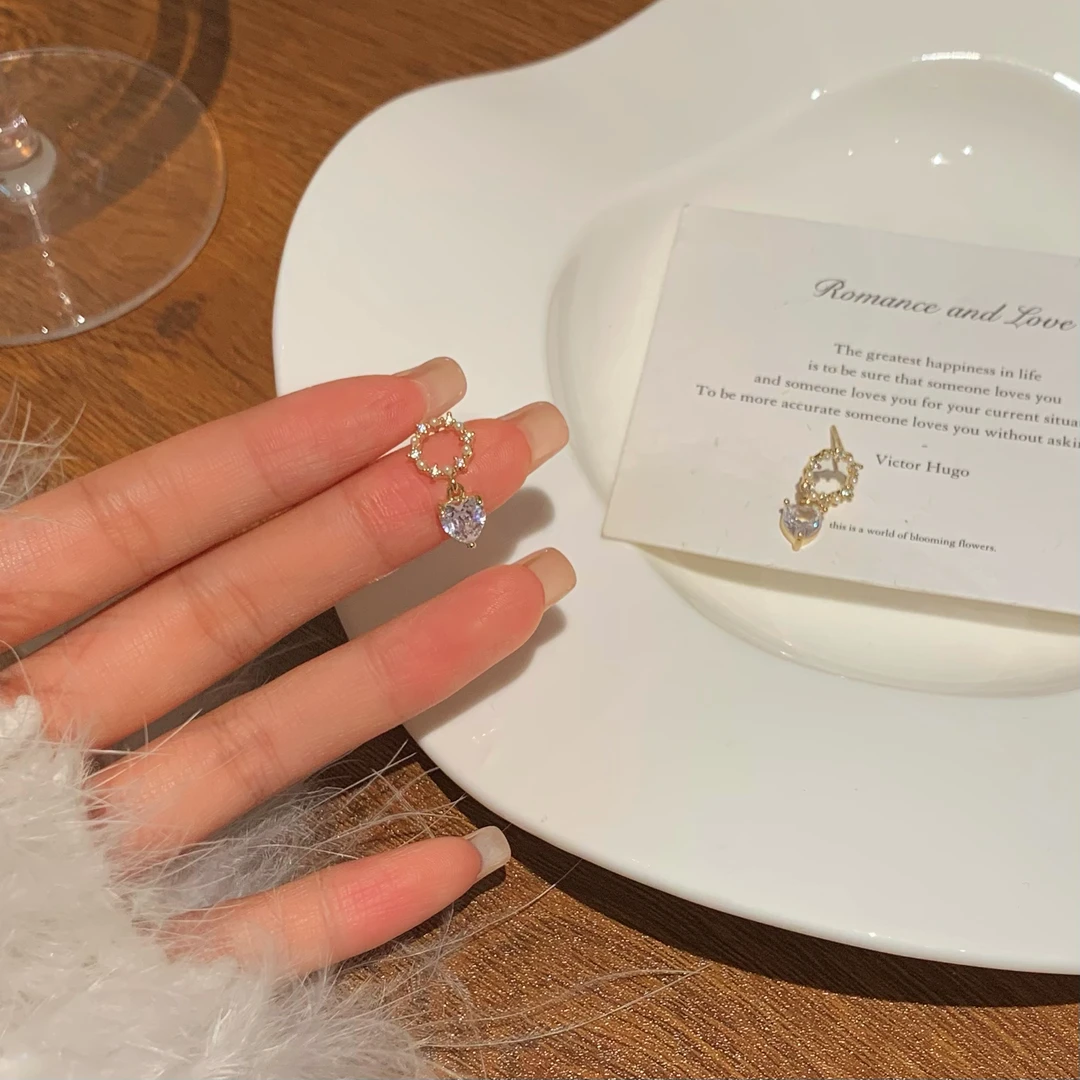 铜合金耳饰 AL3312 觅心猎手！圈圈爱心时尚百搭精致耳钉耳环