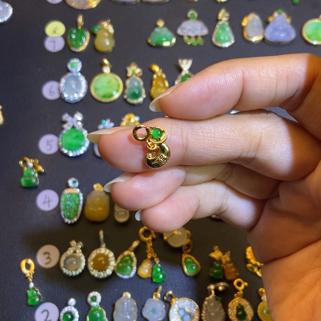 翡翠银S925镶嵌吊坠(不含链)