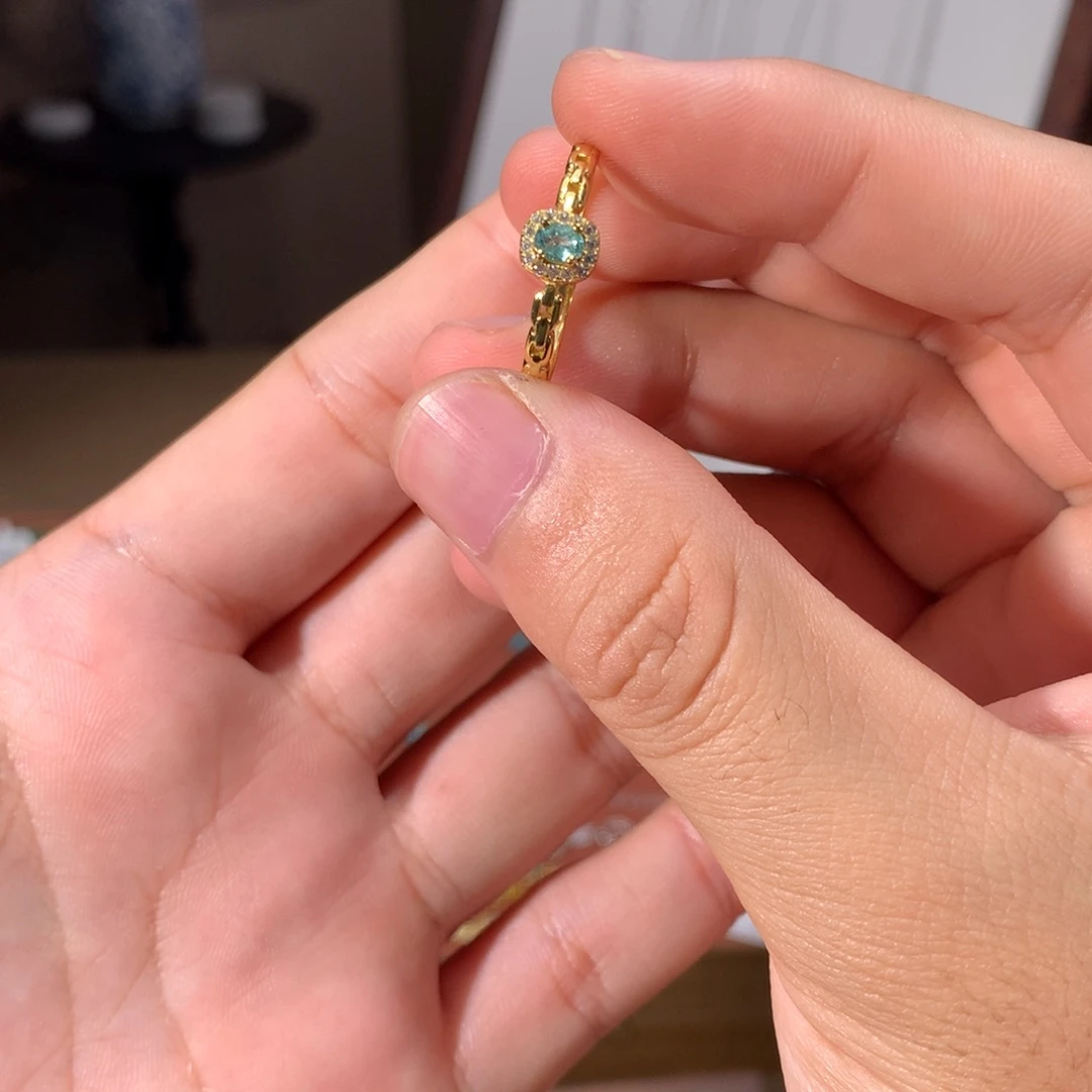 碧玺戒指银S925镶嵌