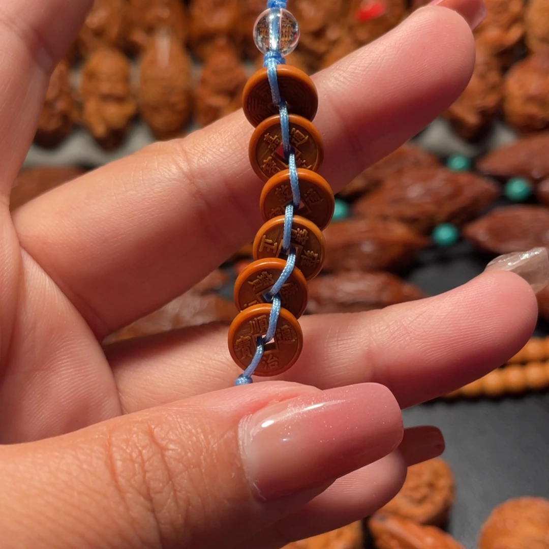 【闪购商品】橄榄核手串/手链清*五帝钱