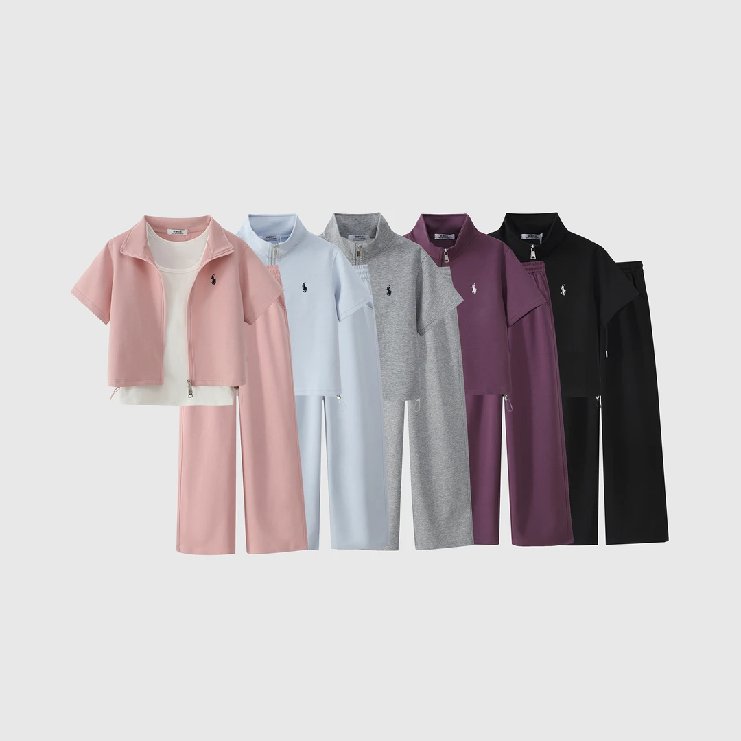 【蔓迪欧尚】2025新款夏季时尚抽绳洋气百搭显瘦小马套装三件套812B