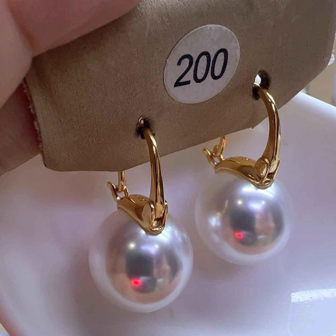 银S925镶嵌淡水珍珠耳饰