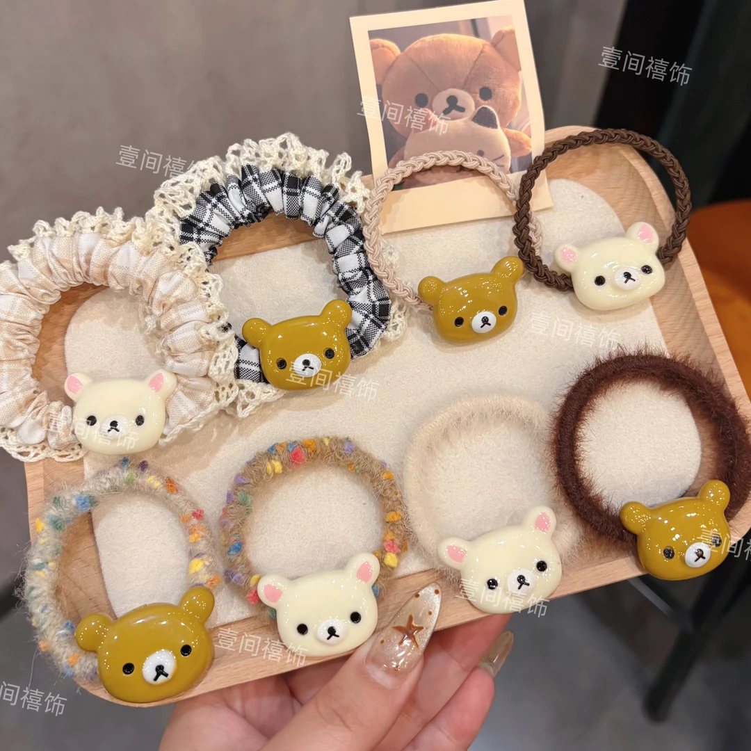 【轻松熊发绳】美拉德格纹发圈秋冬卡通可爱发绳简约发饰甜美头饰