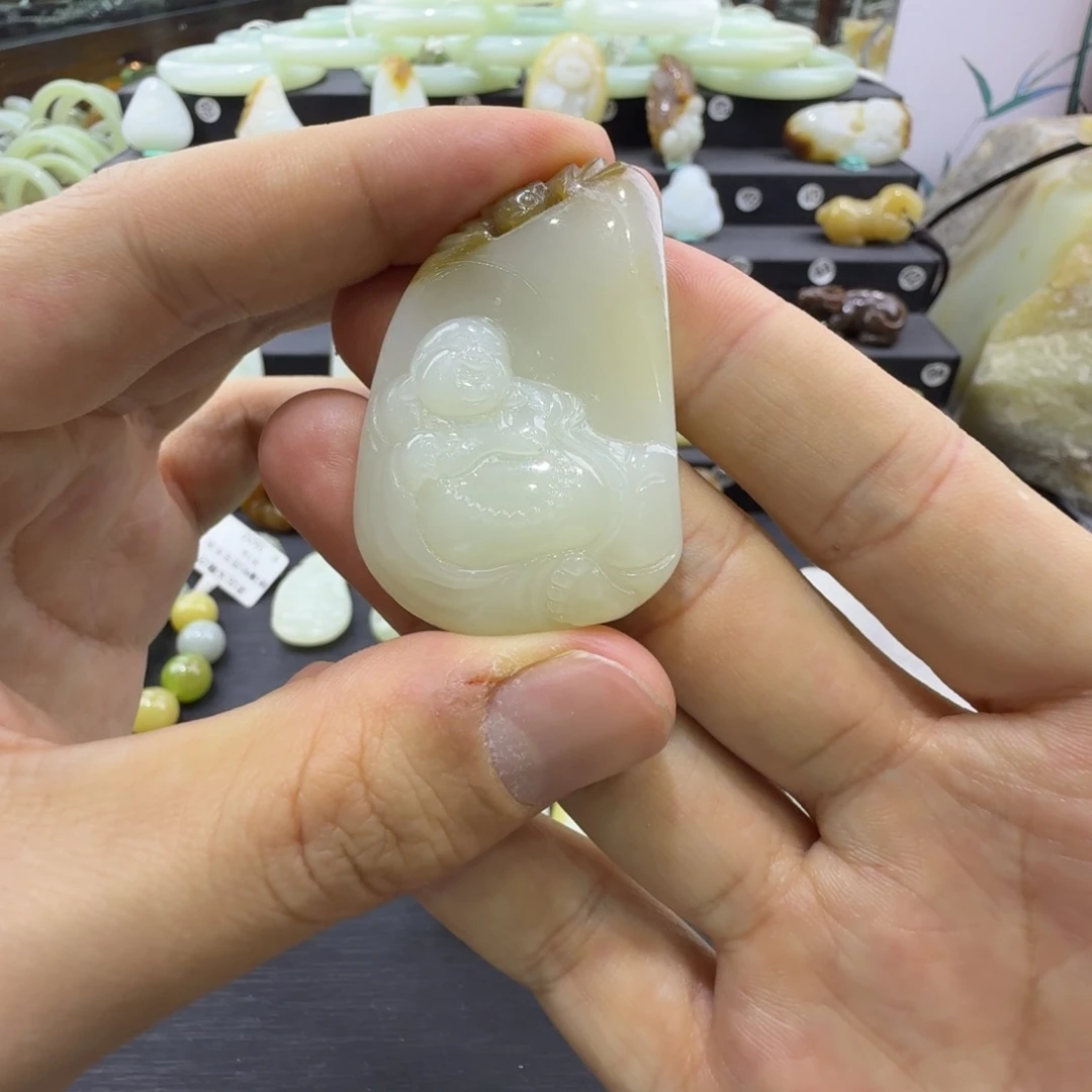 和田玉未镶嵌吊坠(赠链)新疆和田玉佛公